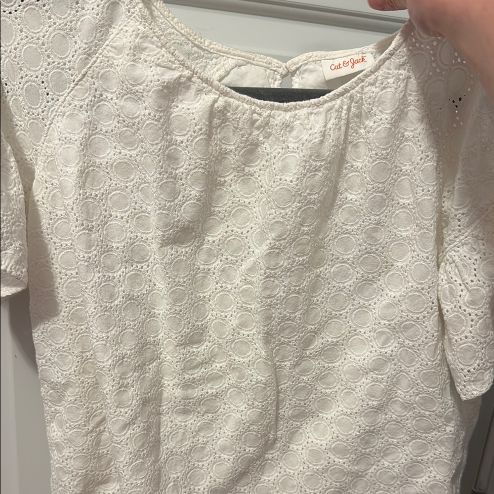 Cat & Jack White Blouse with Textured Fabric